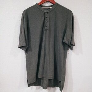 Fieldmaster Mens Sz Medium Green Short Sleeve Henley Shirt